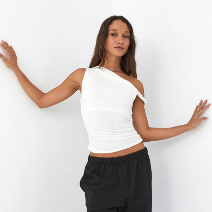 Minimalist One-Shoulder Crop Top