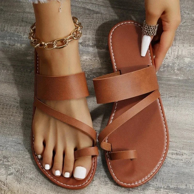 Minimalist Leather Strap Sandals